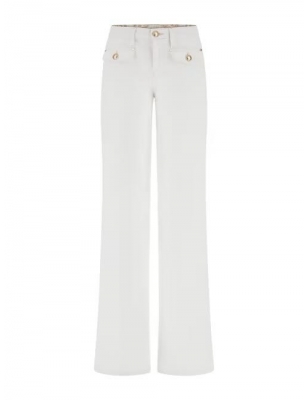Pantalon forme palazzo guess, toile blanche, référence W4GA0TD4PV3