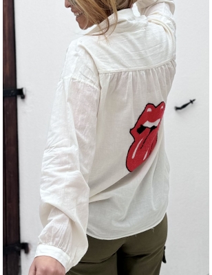 Blouse coton, fantaisie broderie Rolling Stones au dos, banditas from Marseille
