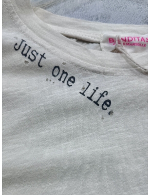 Tee-shirt masculin coloris ivoire avec print "just one life" à l'encolure, manches courtes, banditas from Marseille