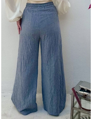 Pantalon large, coloris bleu jeans, Banditas from Marseille